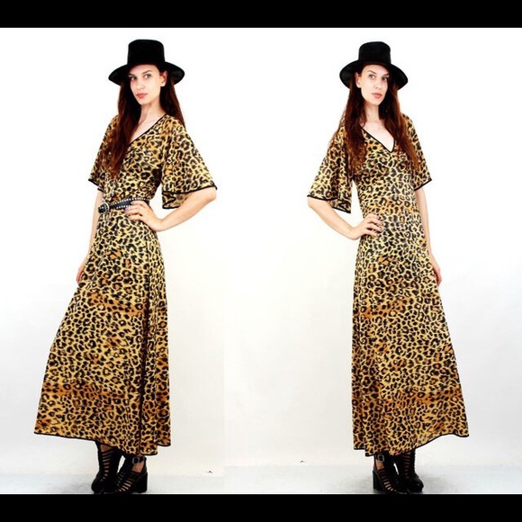 ❌SOLD❌ 1980s leopard print dress - Picture 2 of 4